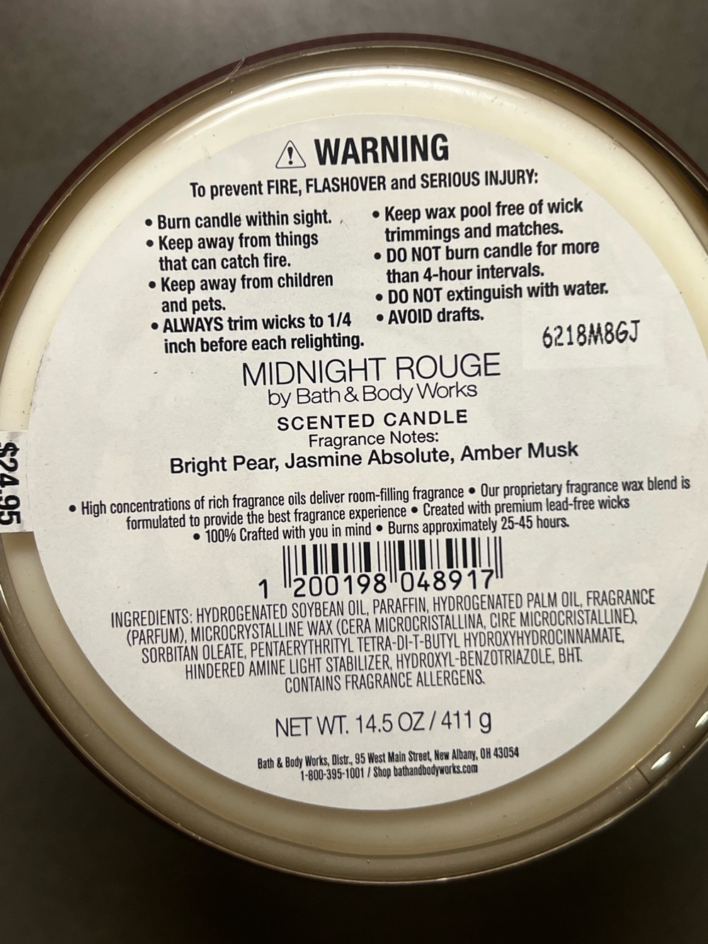 Bath & Body Works Midnight Rouge Candle - Picture 3 of 3